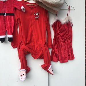 Santa Claus footed pajamas size small adult